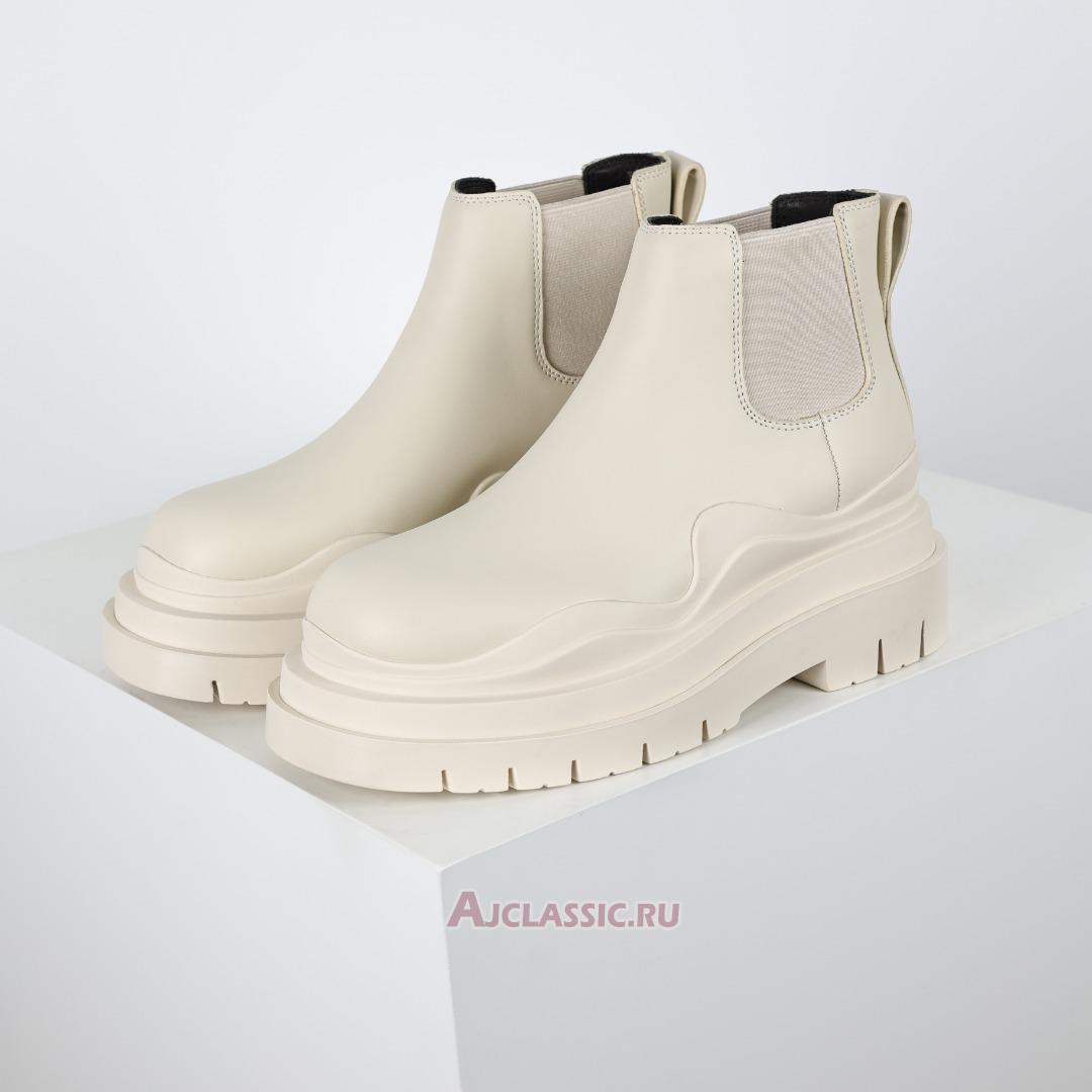 New Bottega Veneta Tire Chelsea Boots "Sea Salt" 630281VBS509086 Shoes