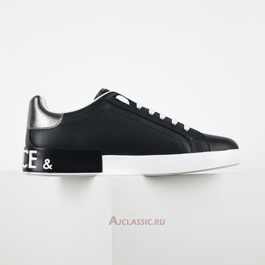 New Dolce & Gabbana Calfskin Nappa Portofino "Black Silver" CS2216AH5278B979 Shoes