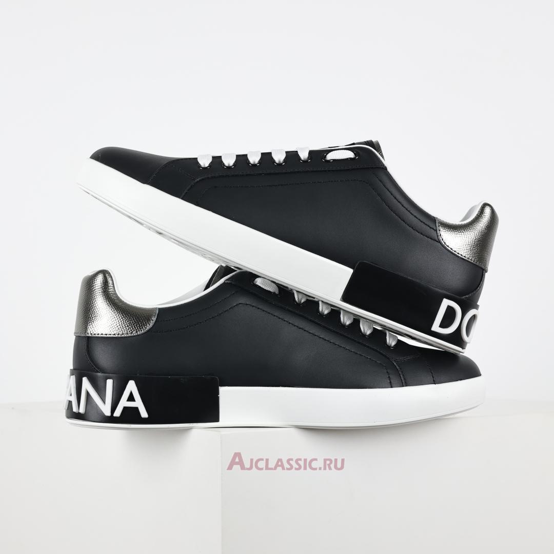 New Dolce & Gabbana Calfskin Nappa Portofino "Black Silver" CS2216AH5278B979 Shoes
