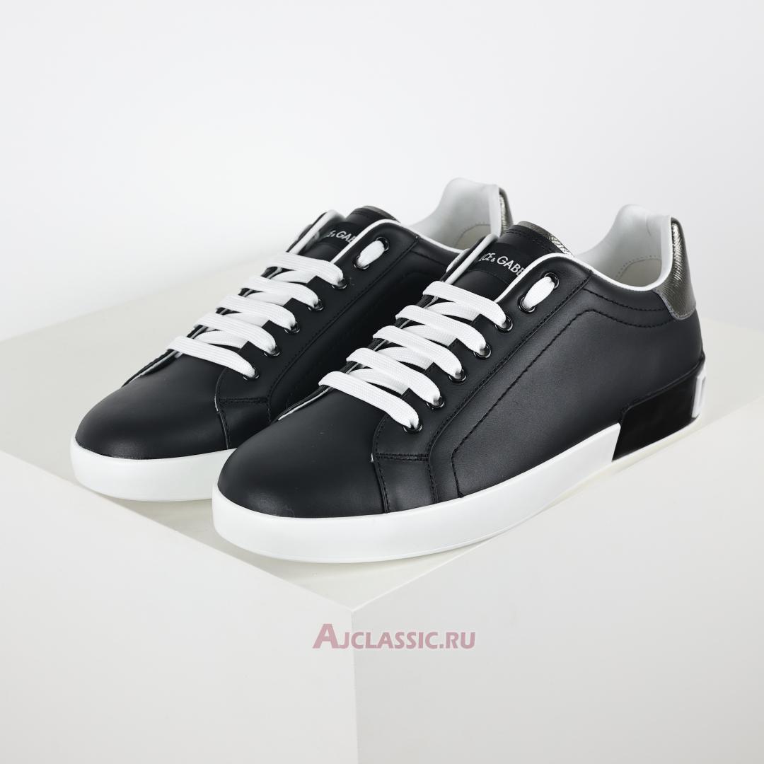 New Dolce & Gabbana Calfskin Nappa Portofino "Black Silver" CS2216AH5278B979 Shoes