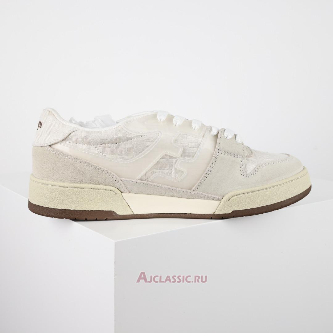 New Fendi Match Low Top "White Ivory Dove Grey" 7E1688AQ6IF1NJ3 Shoes