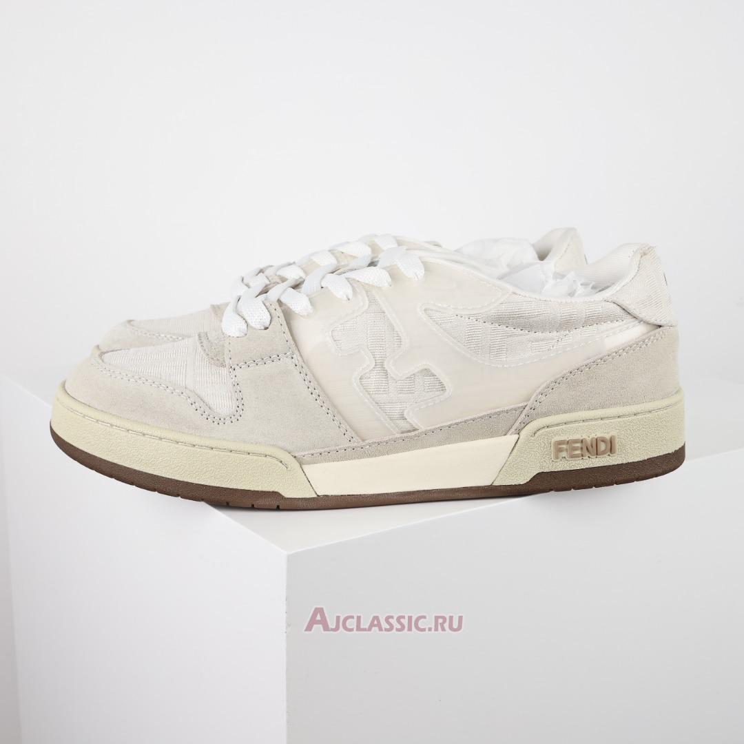 New Fendi Match Low Top "White Ivory Dove Grey" 7E1688AQ6IF1NJ3 Shoes