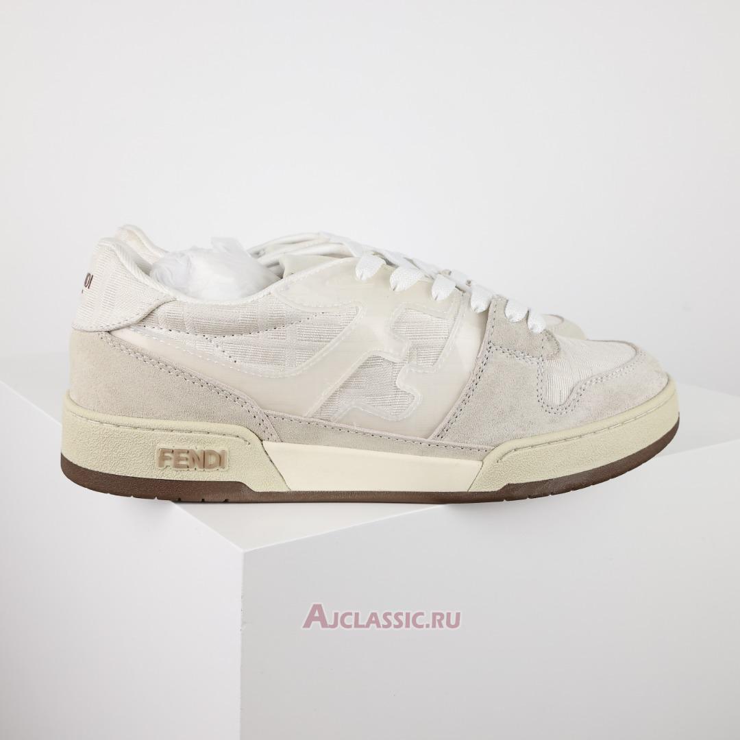 New Fendi Match Low Top "White Ivory Dove Grey" 7E1688AQ6IF1NJ3 Shoes