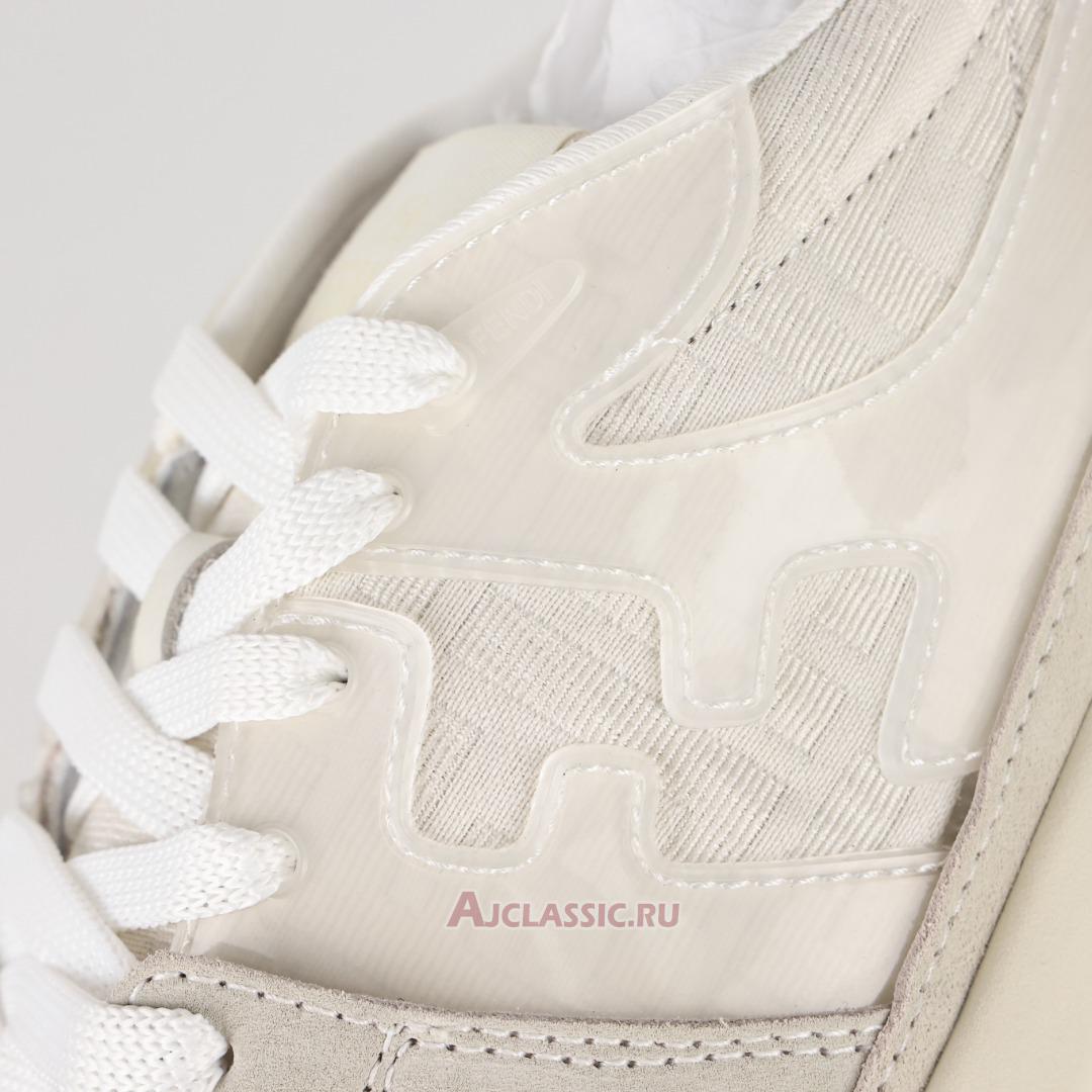 New Fendi Match Low Top "White Ivory Dove Grey" 7E1688AQ6IF1NJ3 Shoes