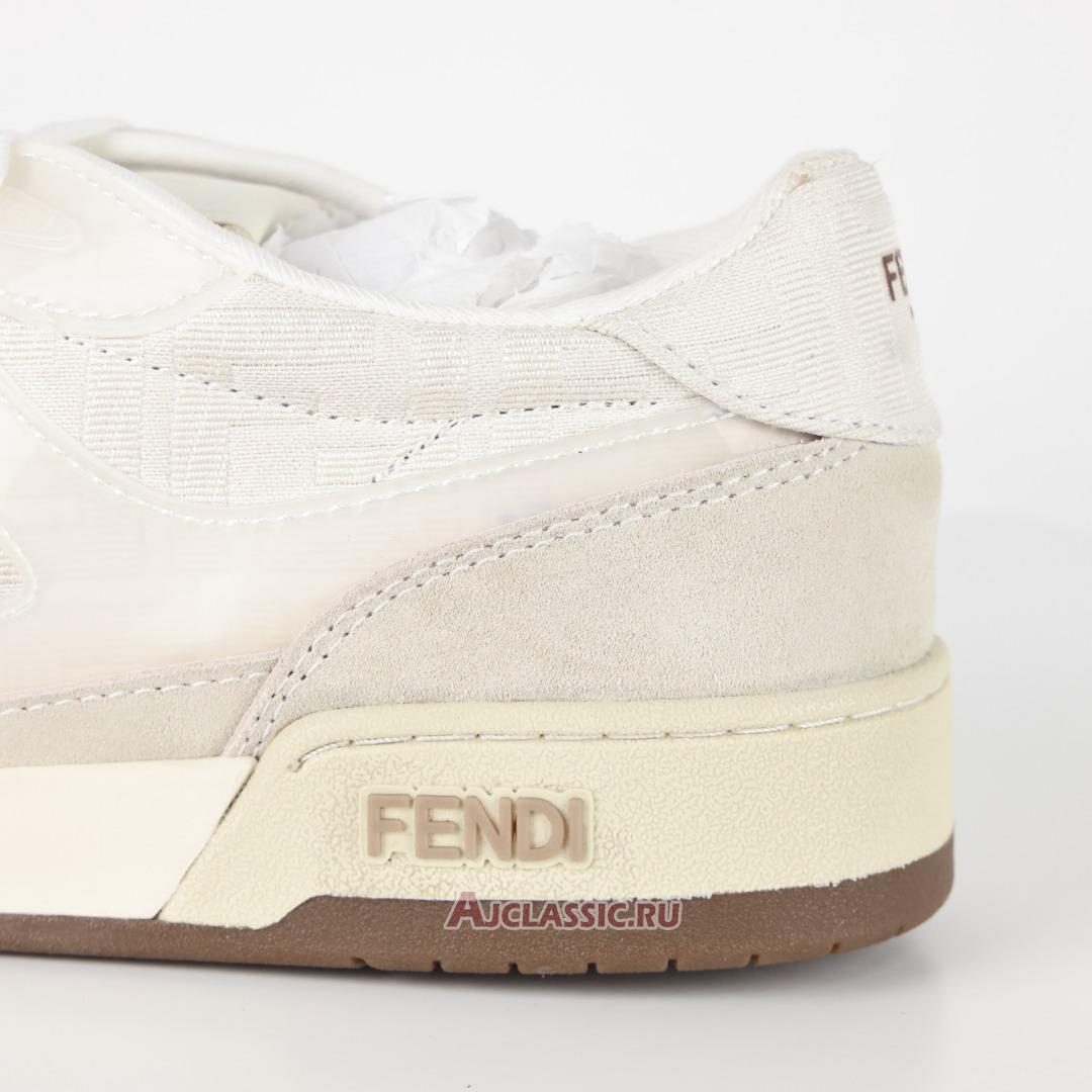 New Fendi Match Low Top "White Ivory Dove Grey" 7E1688AQ6IF1NJ3 Shoes