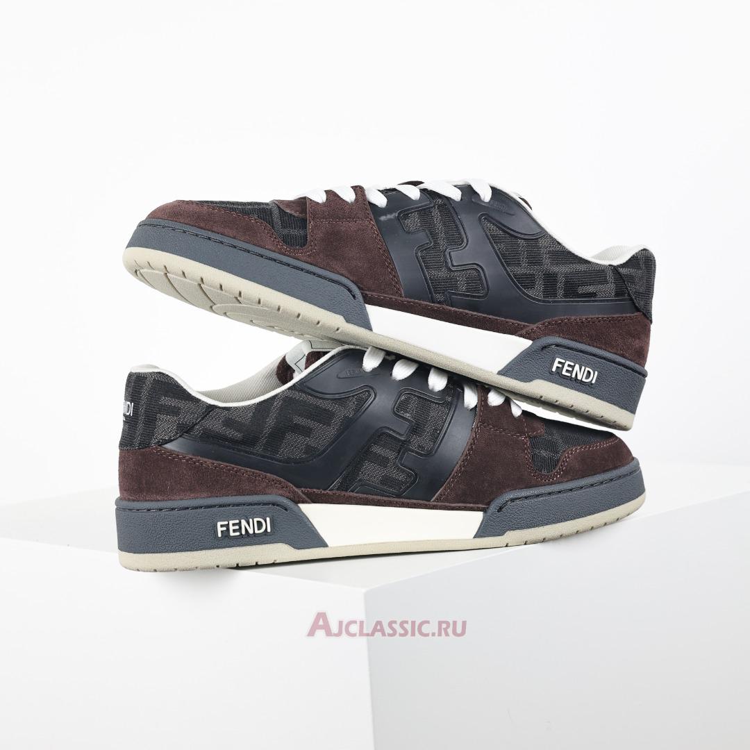 New Fendi Match Low-Tops Suede "Brown Grey" 7E1688AQ6IF1R71-2 Shoes
