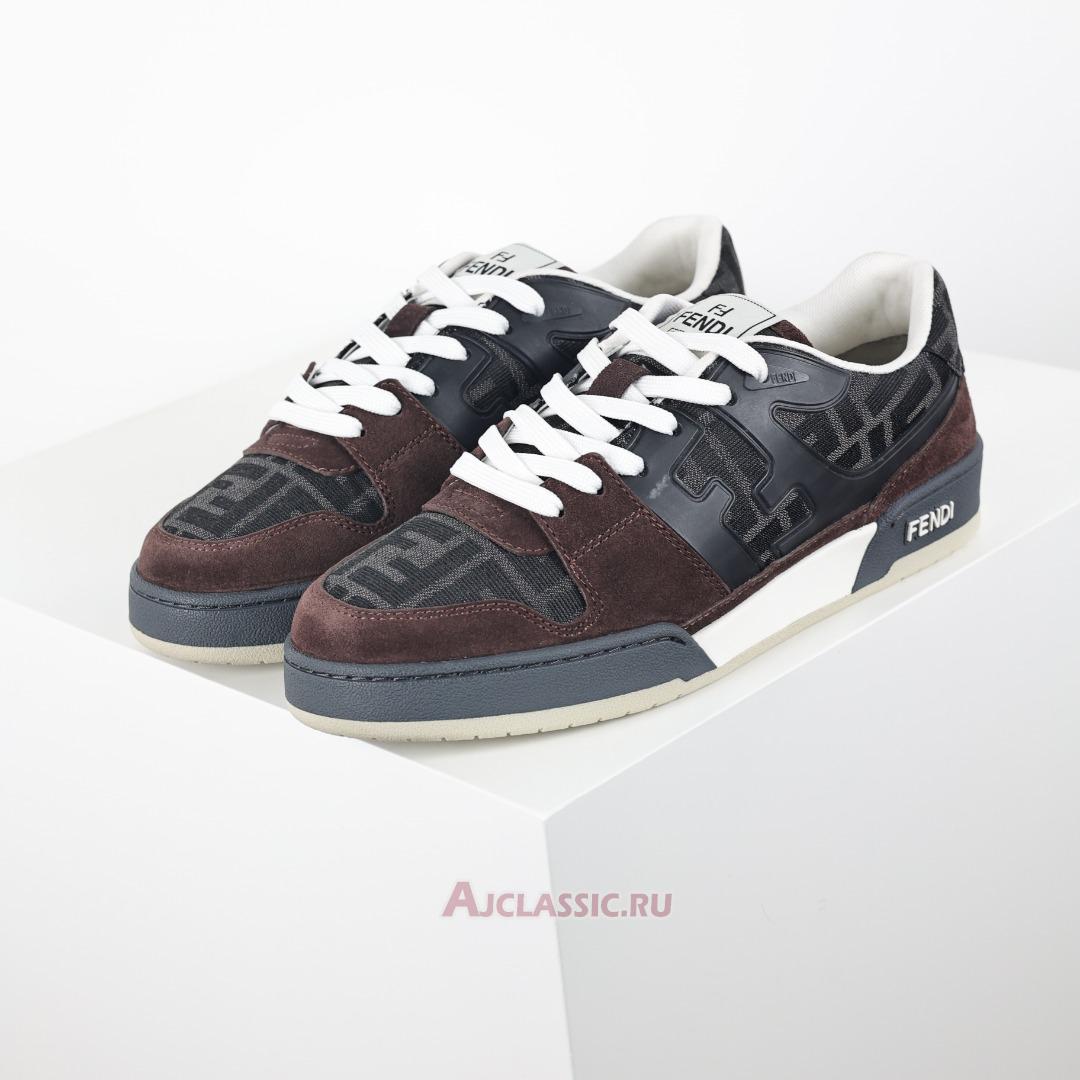 New Fendi Match Low-Tops Suede "Brown Grey" 7E1688AQ6IF1R71-2 Shoes