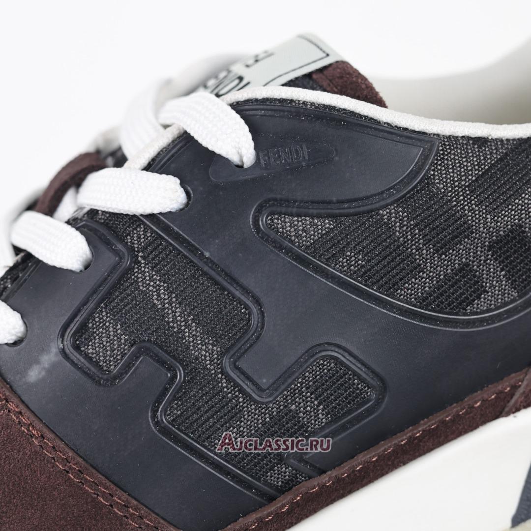 New Fendi Match Low-Tops Suede "Brown Grey" 7E1688AQ6IF1R71-2 Shoes