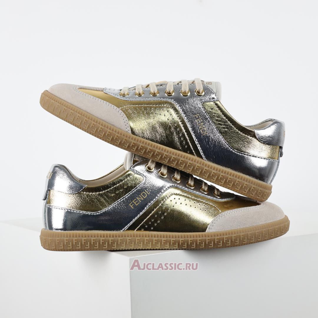 New Fendi Flair Leather "Glod Silver" 8E8503ARI4F1OH9-2 Shoes