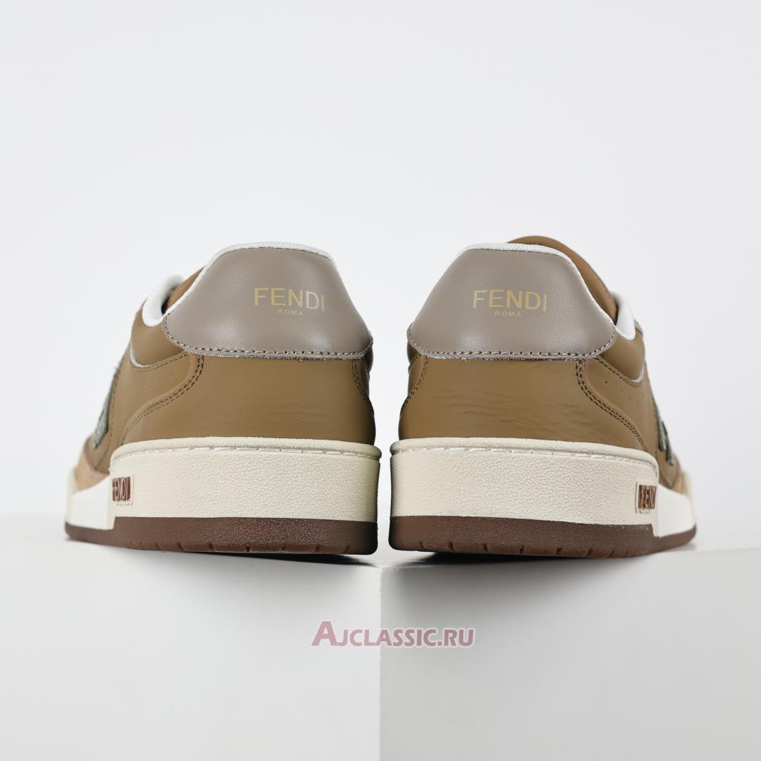 New Fendi Match Leather Suede Low Tops "Brown Green" 8E8670ASB2F1RUX-2 Shoes