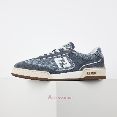 Buy Fendi Match Fabric Suede Low Tops Blue Denim Blue 8E8670ASB3F1SV1-2 Quality Reps Replicas Shoes