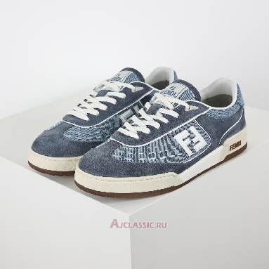 Buy Fendi Match Fabric Suede Low Tops Blue Denim Blue 8E8670ASB3F1SV1-2 Quality Reps Replicas Shoes