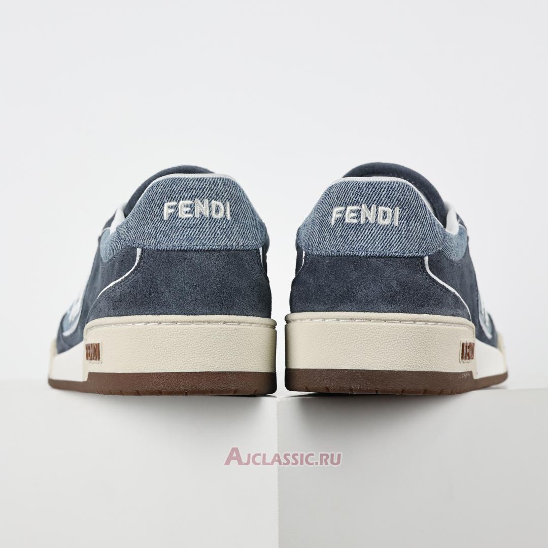 New Fendi Match Fabric Suede Low Tops "Blue Denim" 8E8670ASB3F1SV1-2 Shoes