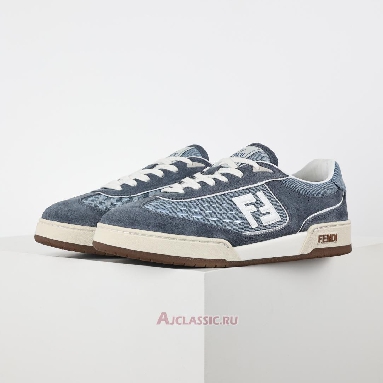 Buy Fendi Match Fabric Suede Low Tops Blue Denim Blue 8E8670ASB3F1SV1-2 Quality Reps Replicas Shoes