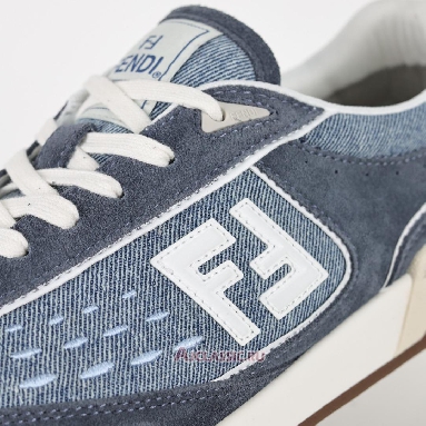 Buy Fendi Match Fabric Suede Low Tops Blue Denim Blue 8E8670ASB3F1SV1-2 Quality Reps Replicas Shoes