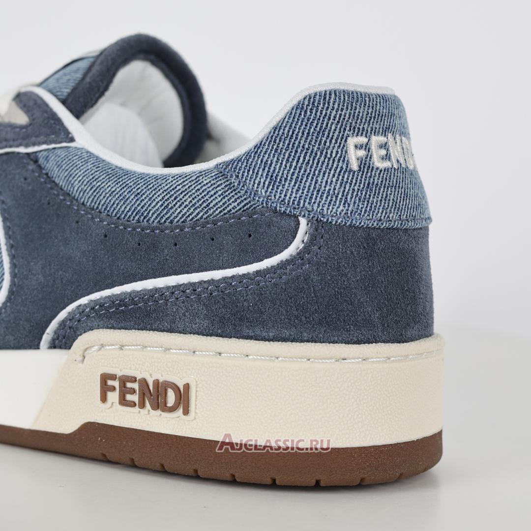 New Fendi Match Fabric Suede Low Tops "Blue Denim" 8E8670ASB3F1SV1-2 Shoes