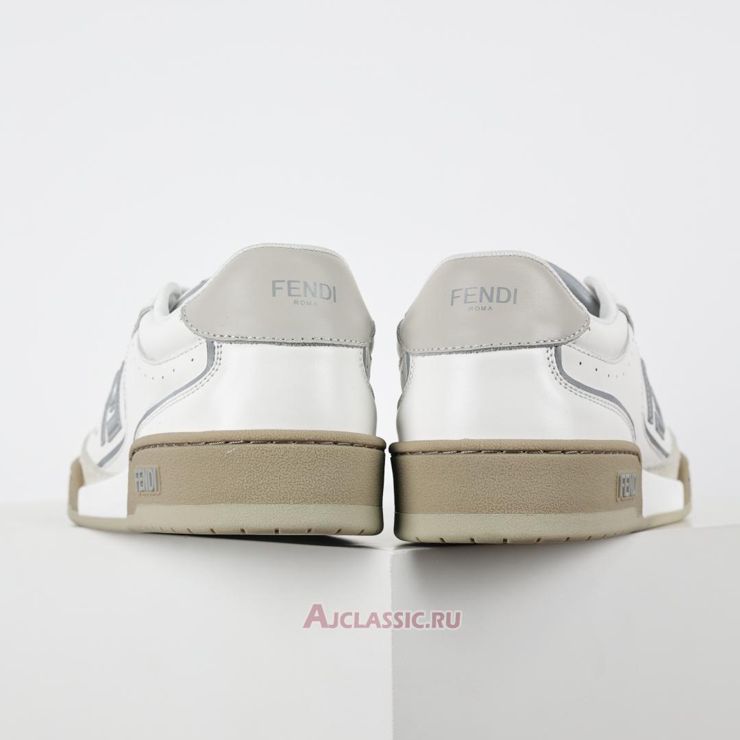 New Fendi Match Leather Suede Low Tops "White Grey" 8E8670ASB2F1RUX-3 Shoes