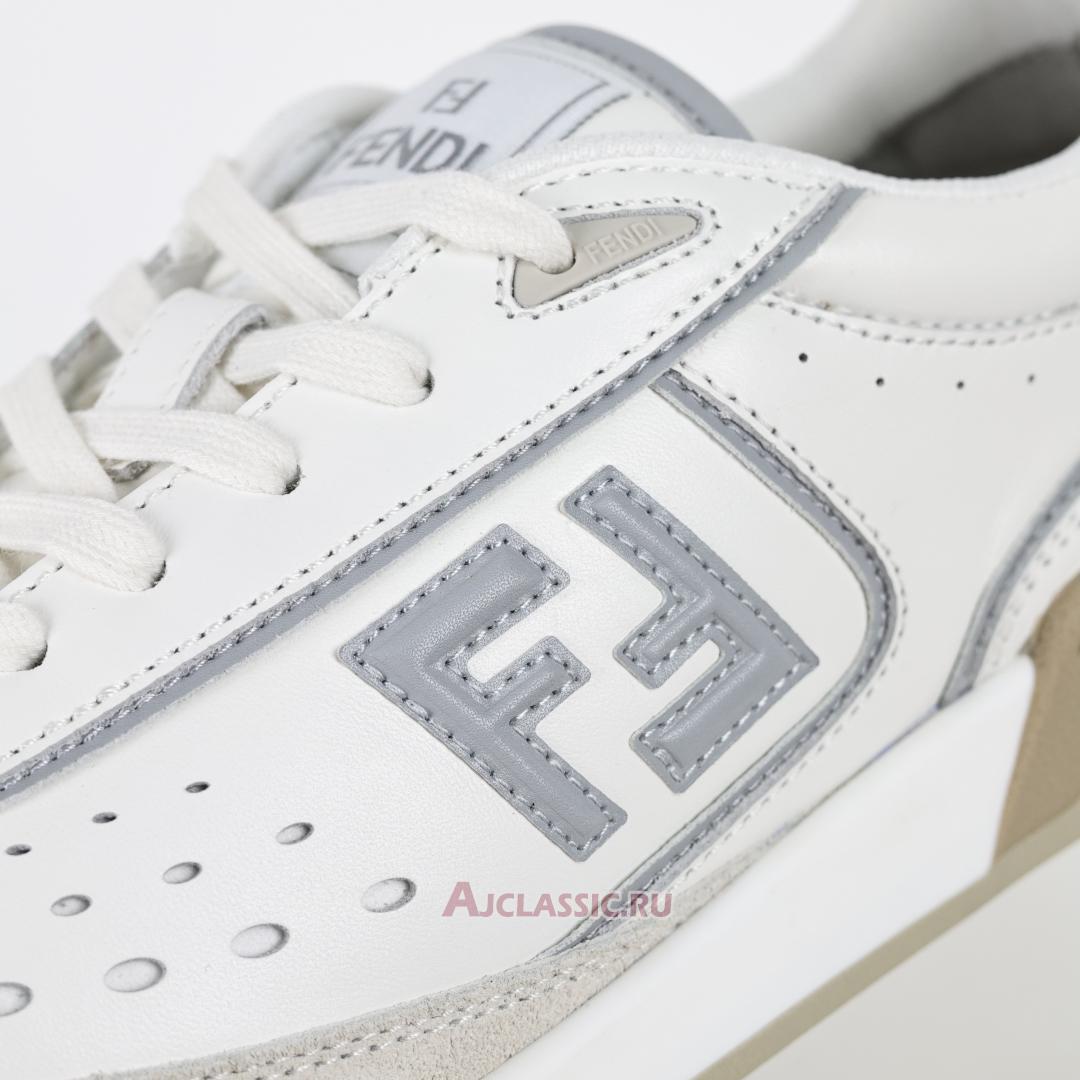 New Fendi Match Leather Suede Low Tops "White Grey" 8E8670ASB2F1RUX-3 Shoes