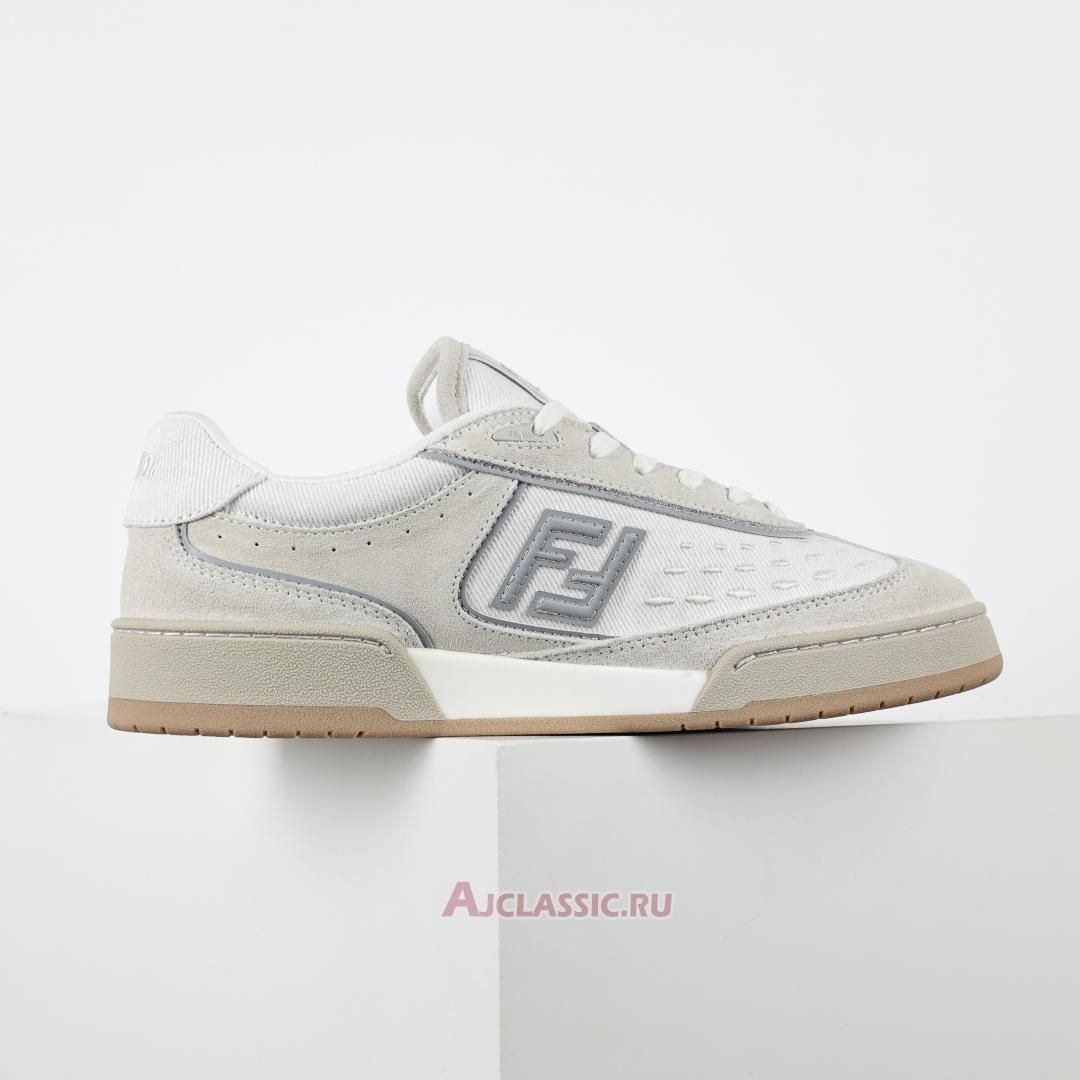 New Fendi Match Fabric Suede Low Tops "Grey White" 8E8670ASB2F1RUX-4 Shoes