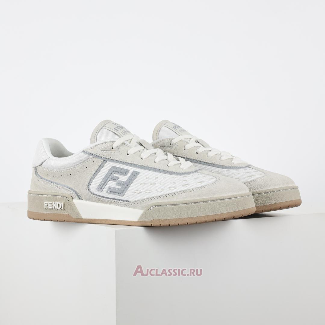 New Fendi Match Fabric Suede Low Tops "Grey White" 8E8670ASB2F1RUX-4 Shoes