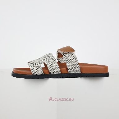 Buy Hermes Chypre Sandal Canva Prunoir Naturel Grey H231819ZHPN420 Quality Reps Replicas Shoes