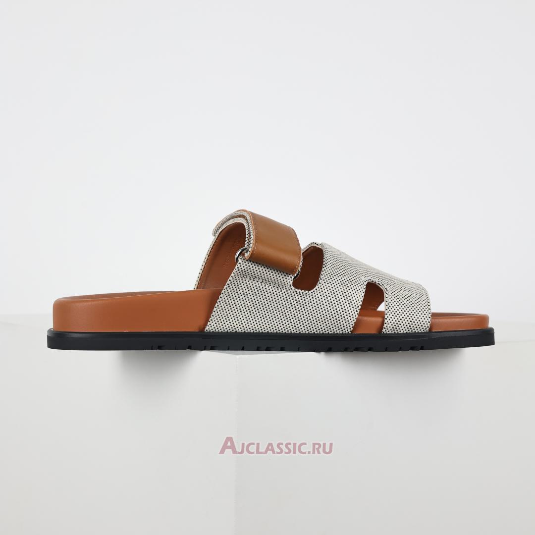 New Hermes Chypre Sandal Canva "Prunoir Naturel" H231819ZHPN420 Shoes