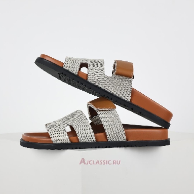 Buy Hermes Chypre Sandal Canva Prunoir Naturel Grey H231819ZHPN420 Quality Reps Replicas Shoes