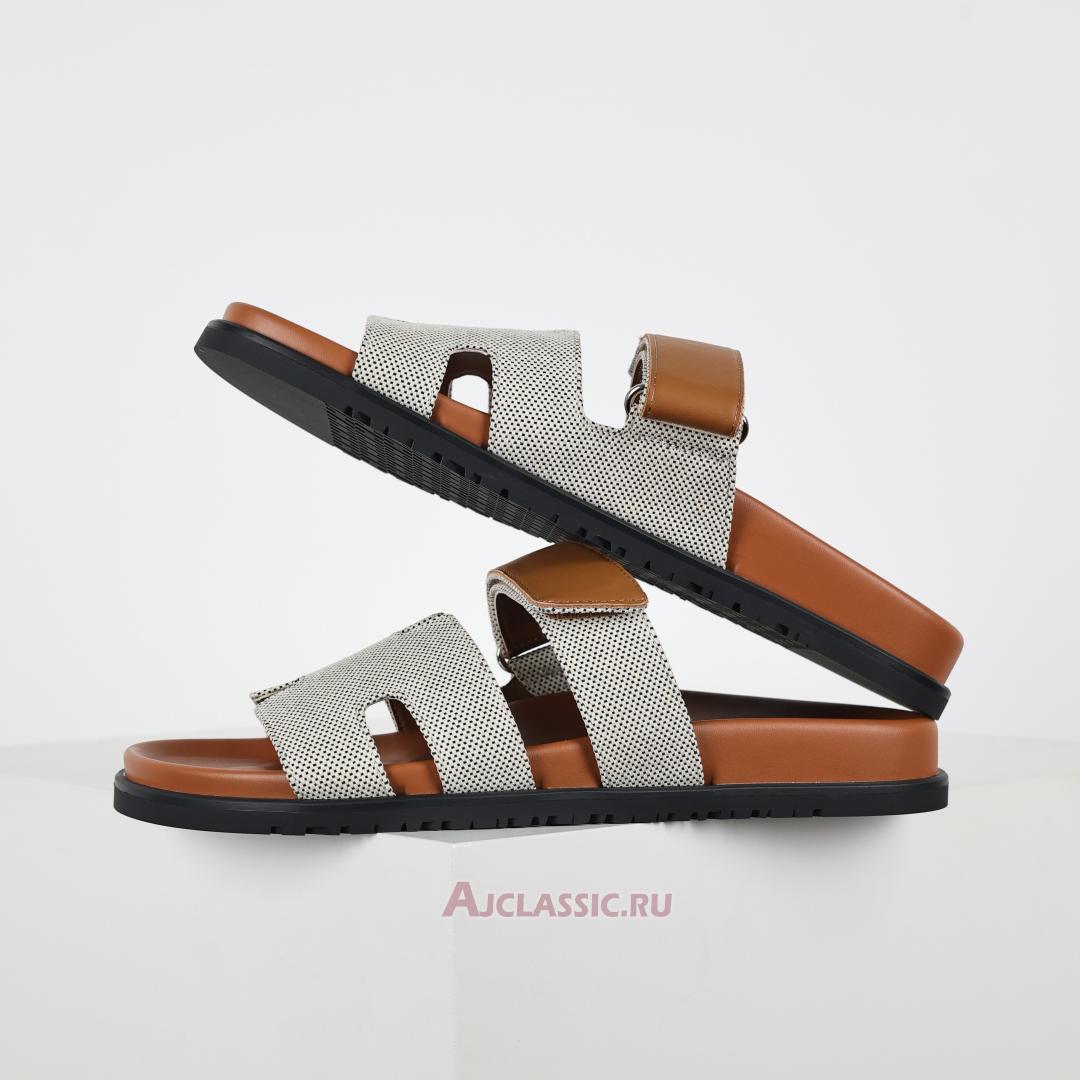 New Hermes Chypre Sandal Canva "Prunoir Naturel" H231819ZHPN420 Shoes
