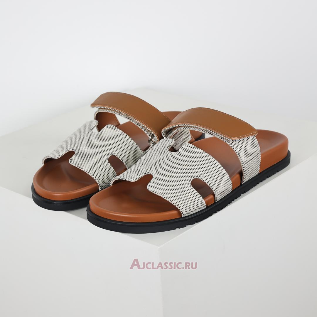 New Hermes Chypre Sandal Canva "Prunoir Naturel" H231819ZHPN420 Shoes