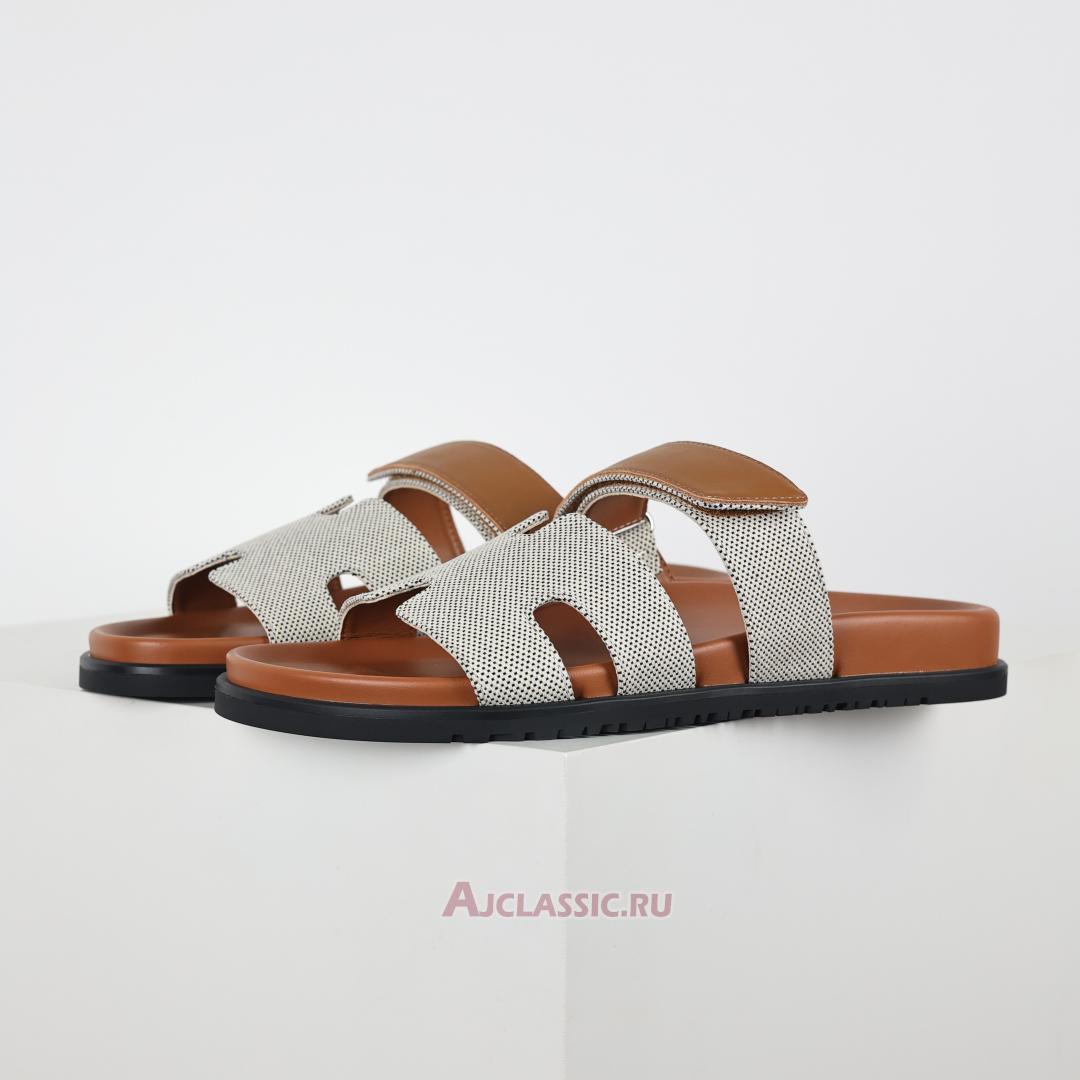 New Hermes Chypre Sandal Canva "Prunoir Naturel" H231819ZHPN420 Shoes