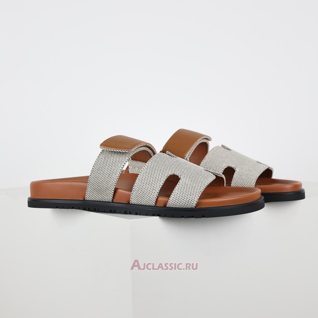 New Hermes Chypre Sandal Canva "Prunoir Naturel" H231819ZHPN420 Shoes