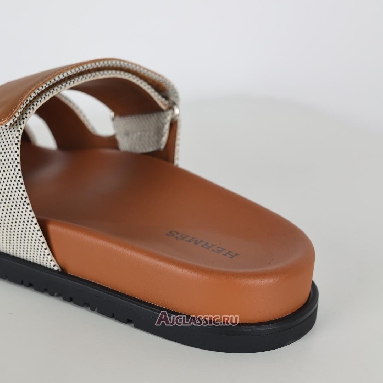 Buy Hermes Chypre Sandal Canva Prunoir Naturel Grey H231819ZHPN420 Quality Reps Replicas Shoes