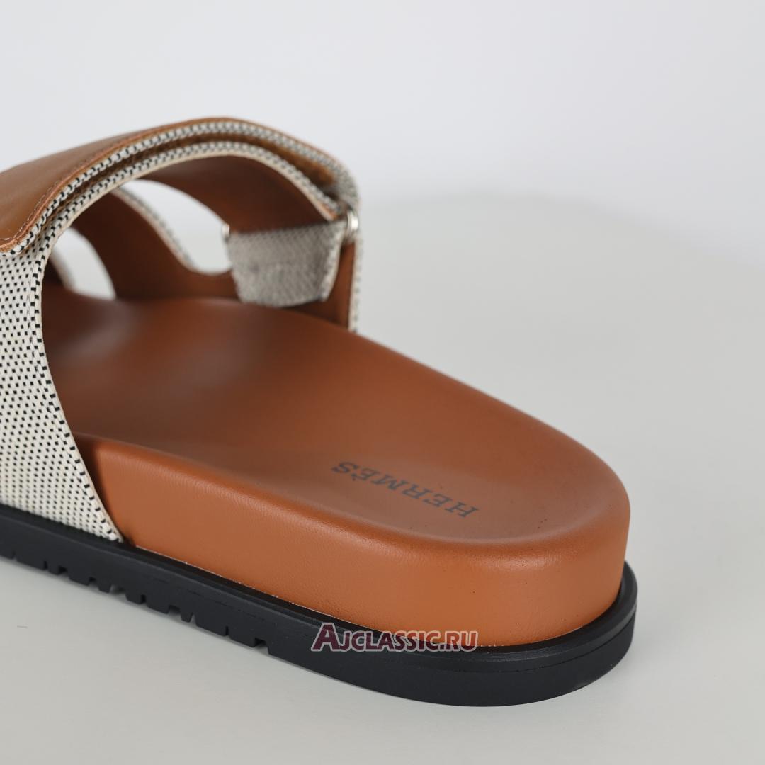 New Hermes Chypre Sandal Canva "Prunoir Naturel" H231819ZHPN420 Shoes