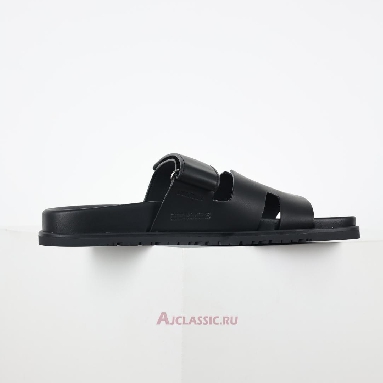 Buy Hermes Chypre Sandal Leather Noir Calfskin Black H222000ZH01390 Quality Reps Replicas Shoes