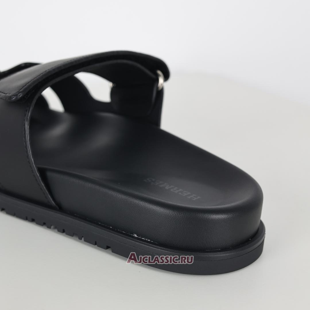 New Hermes Chypre Sandal Leather "Noir Calfskin" H222000ZH01390 Shoes