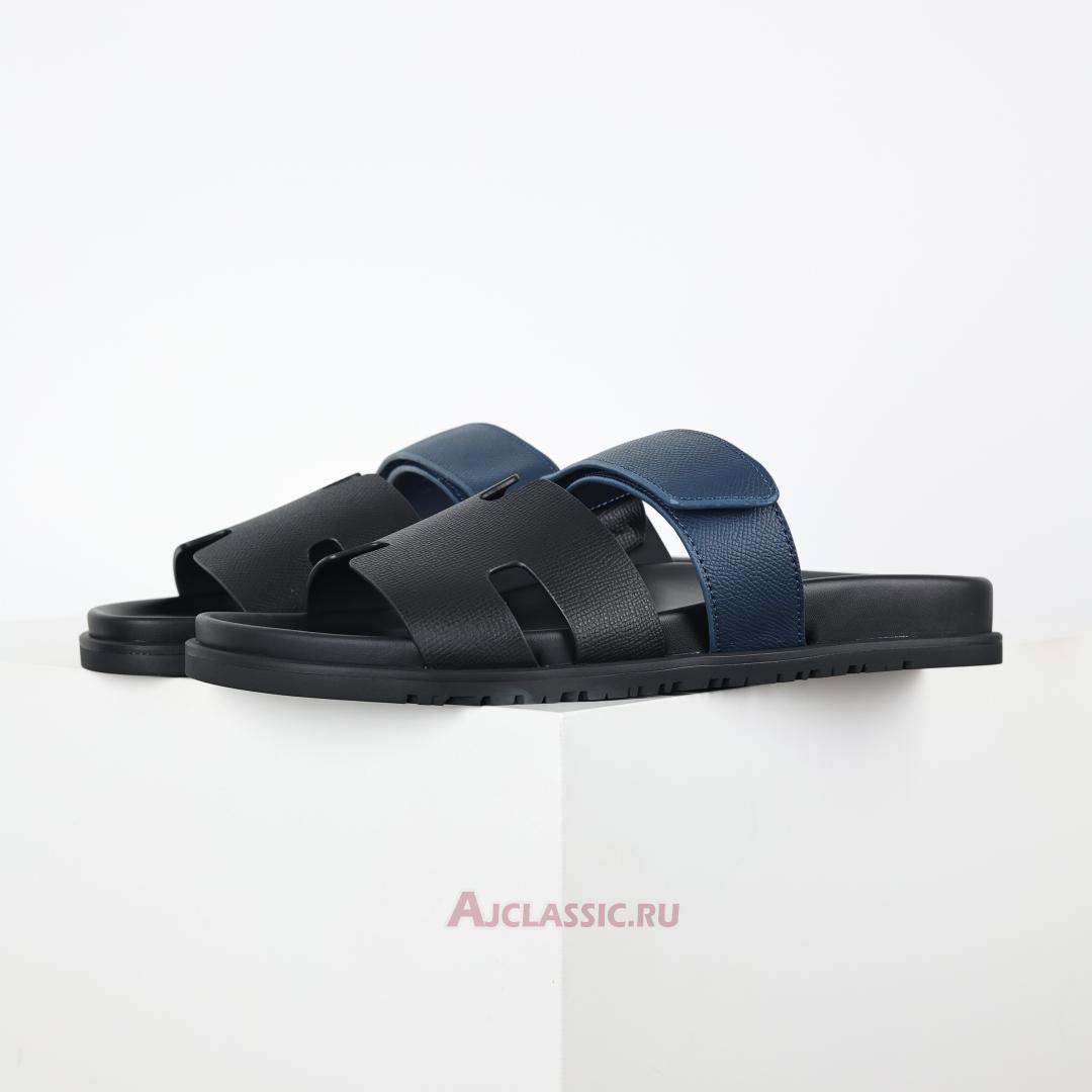 New Hermes Chypre Sandal Leather "Black Blue" H222857Z-H02 Shoes