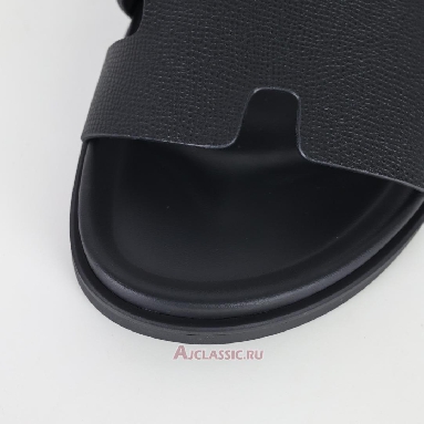 Buy Hermes Chypre Sandal Leather Black Blue Black H222857Z-H02 Quality Reps Replicas Shoes