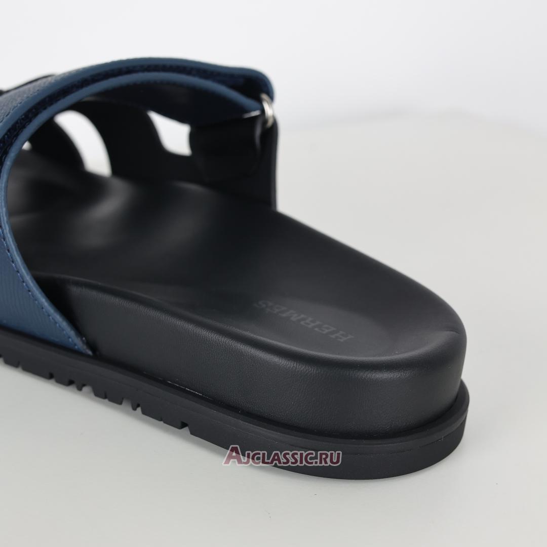 New Hermes Chypre Sandal Leather "Black Blue" H222857Z-H02 Shoes