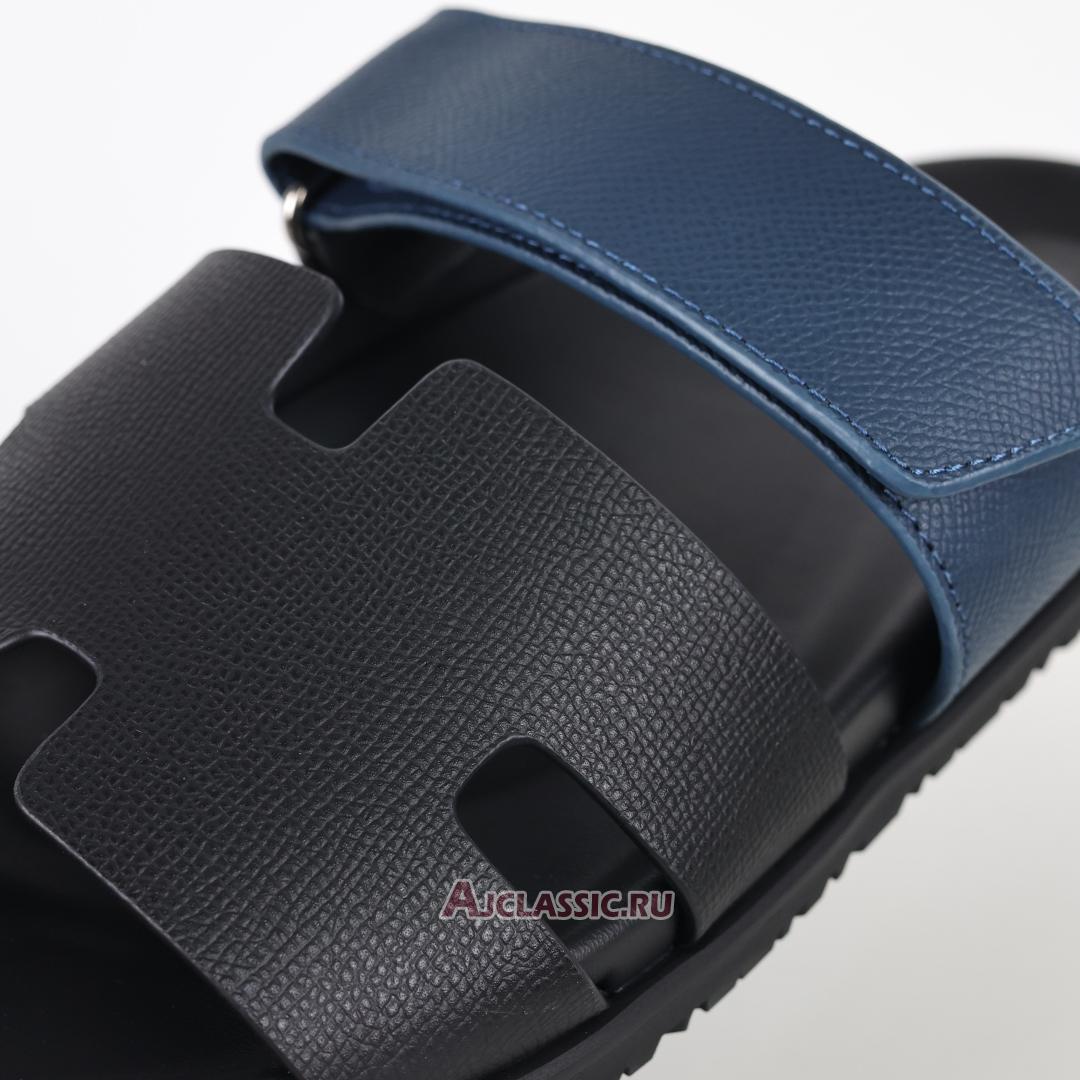 New Hermes Chypre Sandal Leather "Black Blue" H222857Z-H02 Shoes