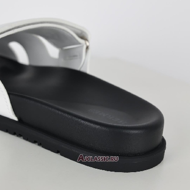 Buy Hermes Chypre Sandal Leather White Black White H222100Z90360 Quality Reps Replicas Shoes