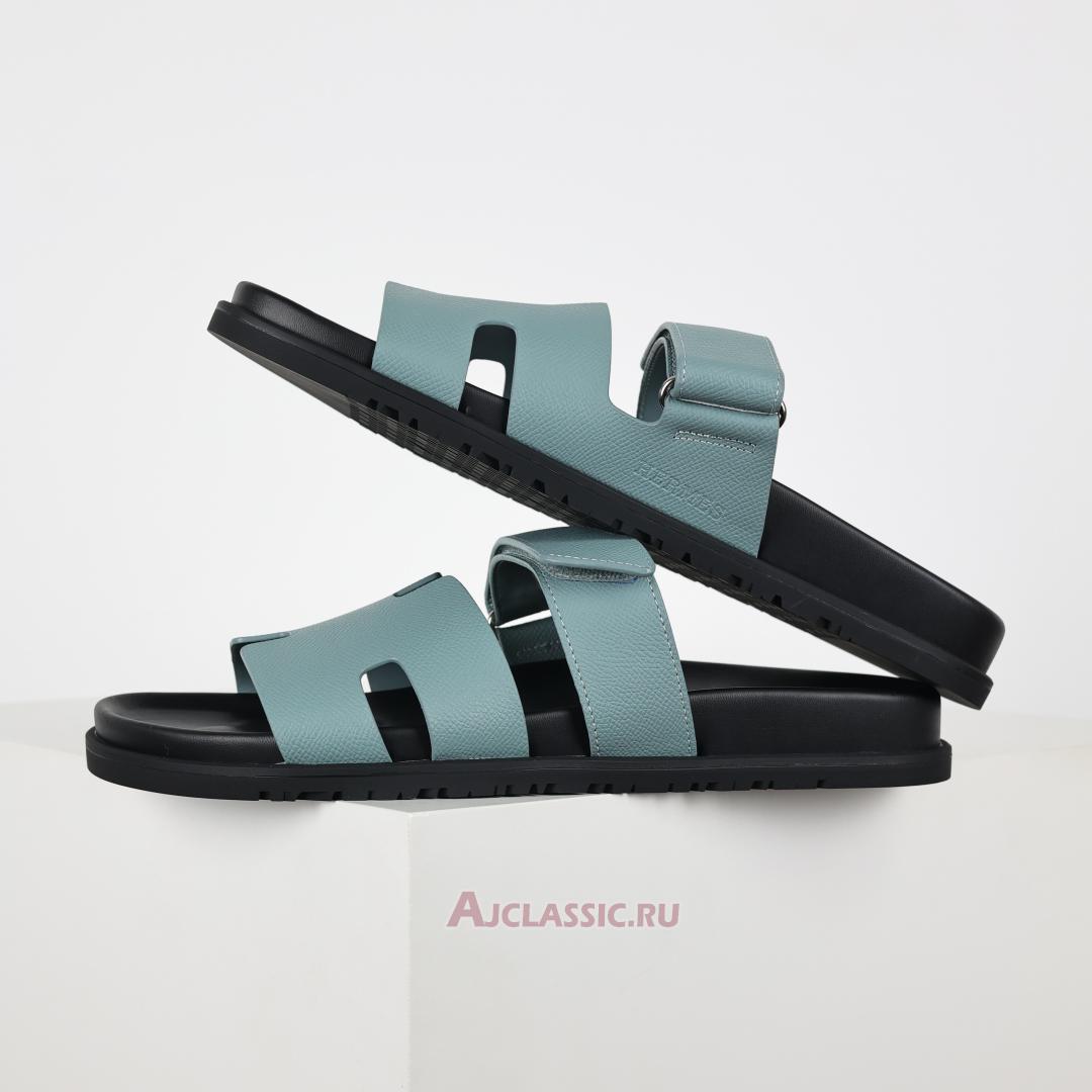 New Hermes Chypre Sandal Leather "Blue Black" H222857ZHBR390 Shoes