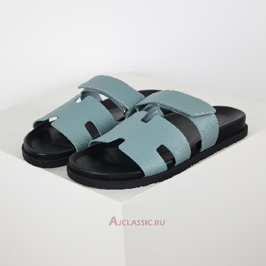 Buy Hermes Chypre Sandal Leather Blue Black Blue H222857ZHBR390 Quality Reps Replicas Shoes