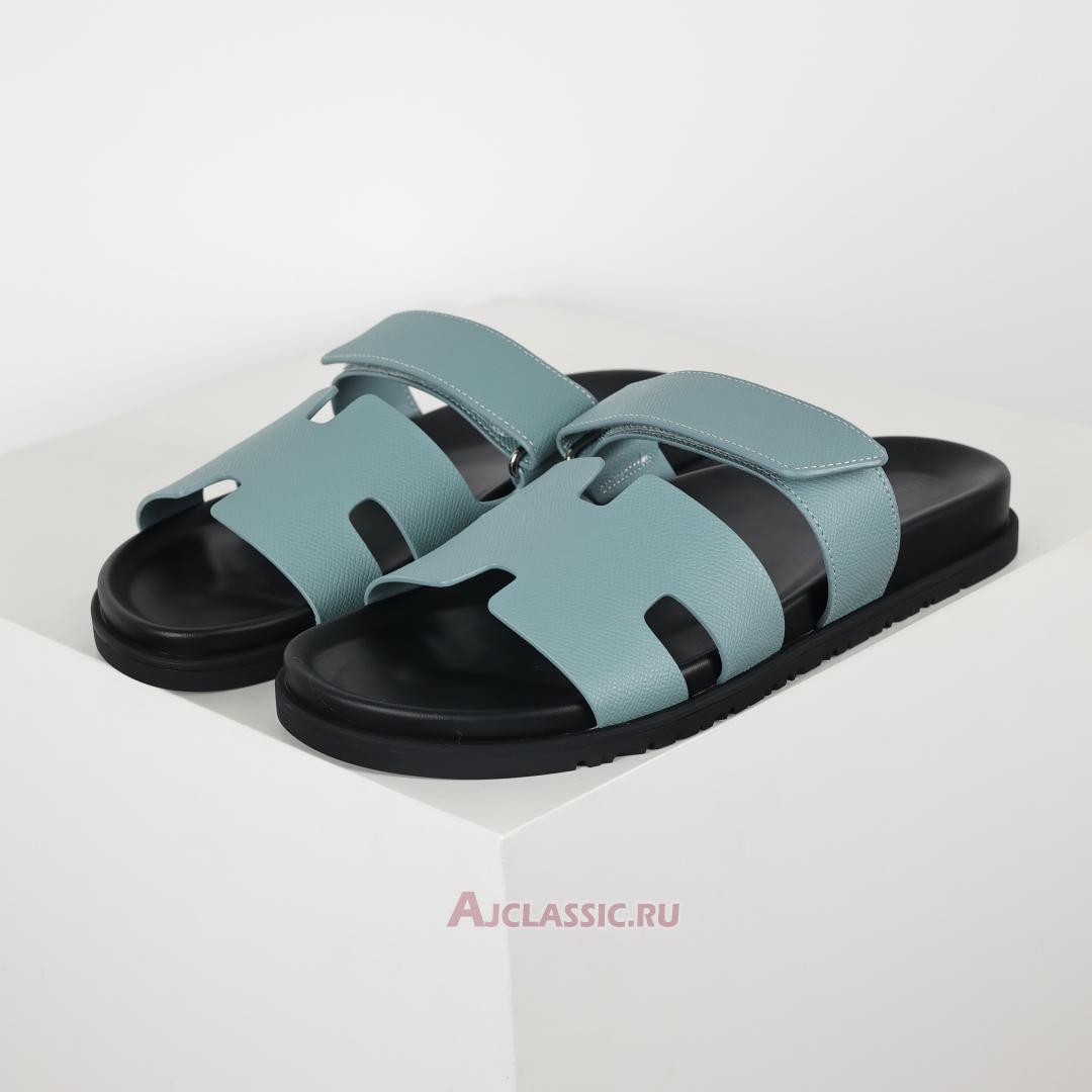 New Hermes Chypre Sandal Leather "Blue Black" H222857ZHBR390 Shoes