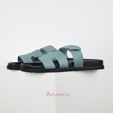 Buy Hermes Chypre Sandal Leather Blue Black Blue H222857ZHBR390 Quality Reps Replicas Shoes