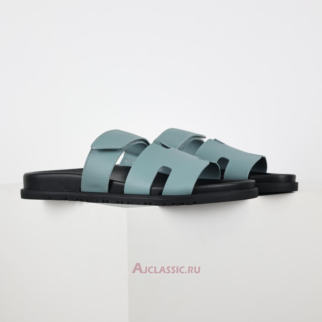 New Hermes Chypre Sandal Leather "Blue Black" H222857ZHBR390 Shoes