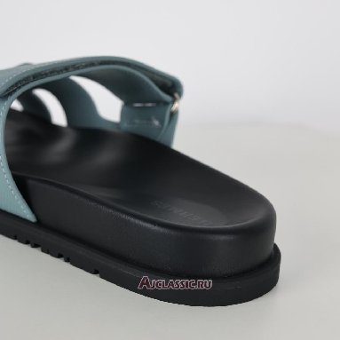 Buy Hermes Chypre Sandal Leather Blue Black Blue H222857ZHBR390 Quality Reps Replicas Shoes