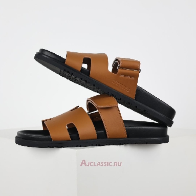 Buy Hermes Chypre Sandal Leather Naturel Brown H222299ZA3340 Quality Reps Replicas Shoes