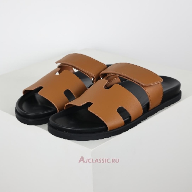 Buy Hermes Chypre Sandal Leather Naturel Brown H222299ZA3340 Quality Reps Replicas Shoes