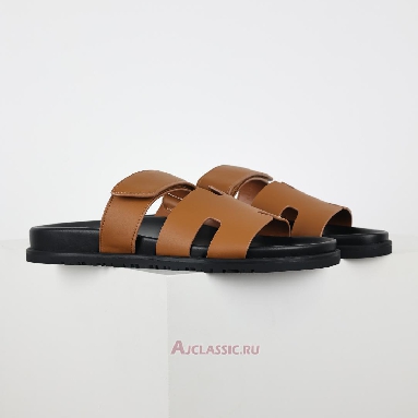 Buy Hermes Chypre Sandal Leather Naturel Brown H222299ZA3340 Quality Reps Replicas Shoes