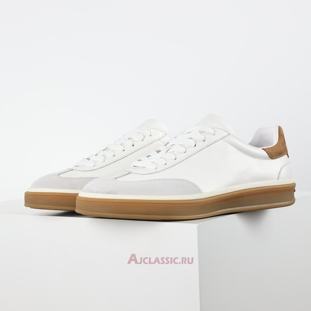 New Loro Piana Tennis Walk Sneaker Leather "White Brown" FAO9334-1000 Shoes